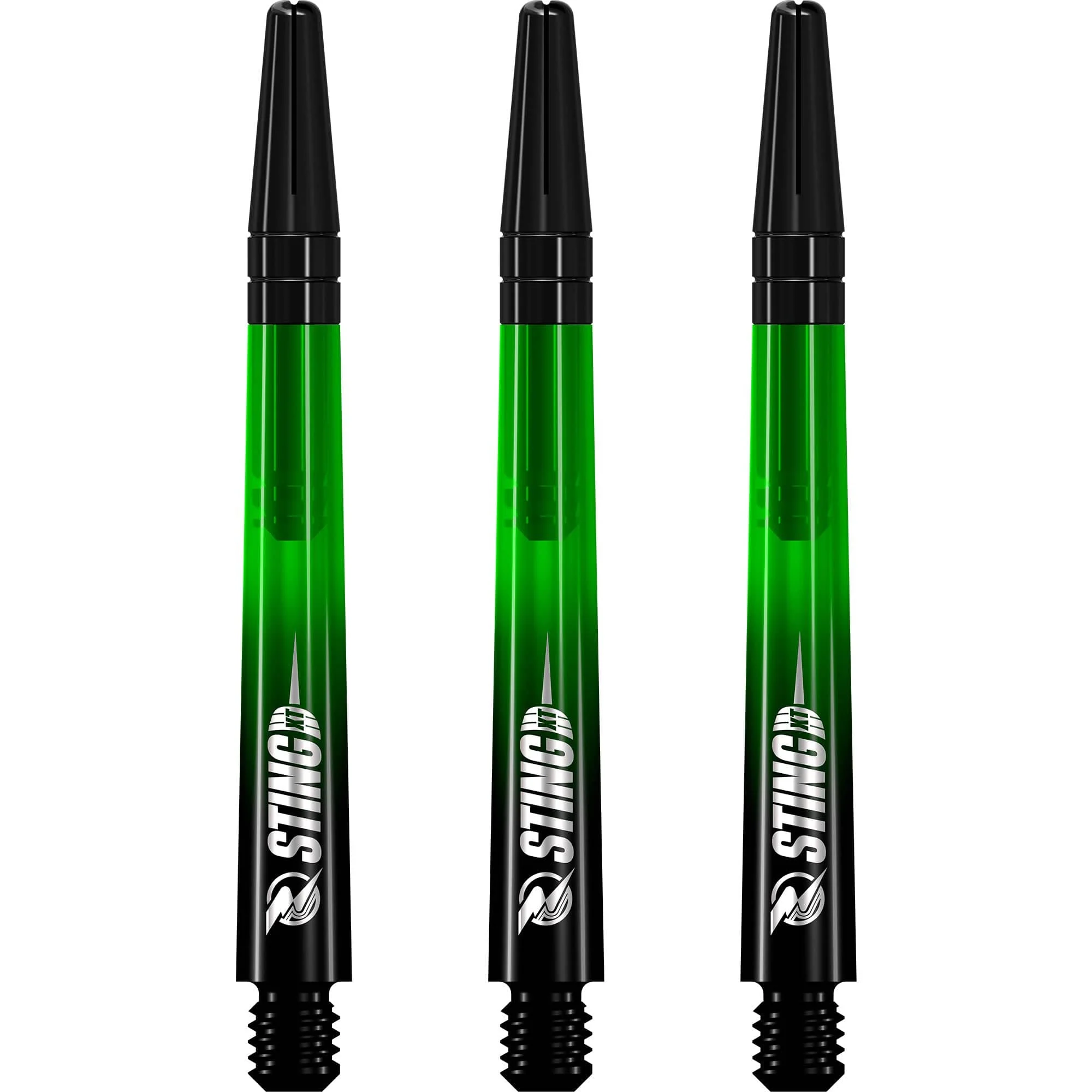 Ruthless Sting XT Dart Shafts - Polycarbonate - Gradient Black & Green - Black Top - Image 2