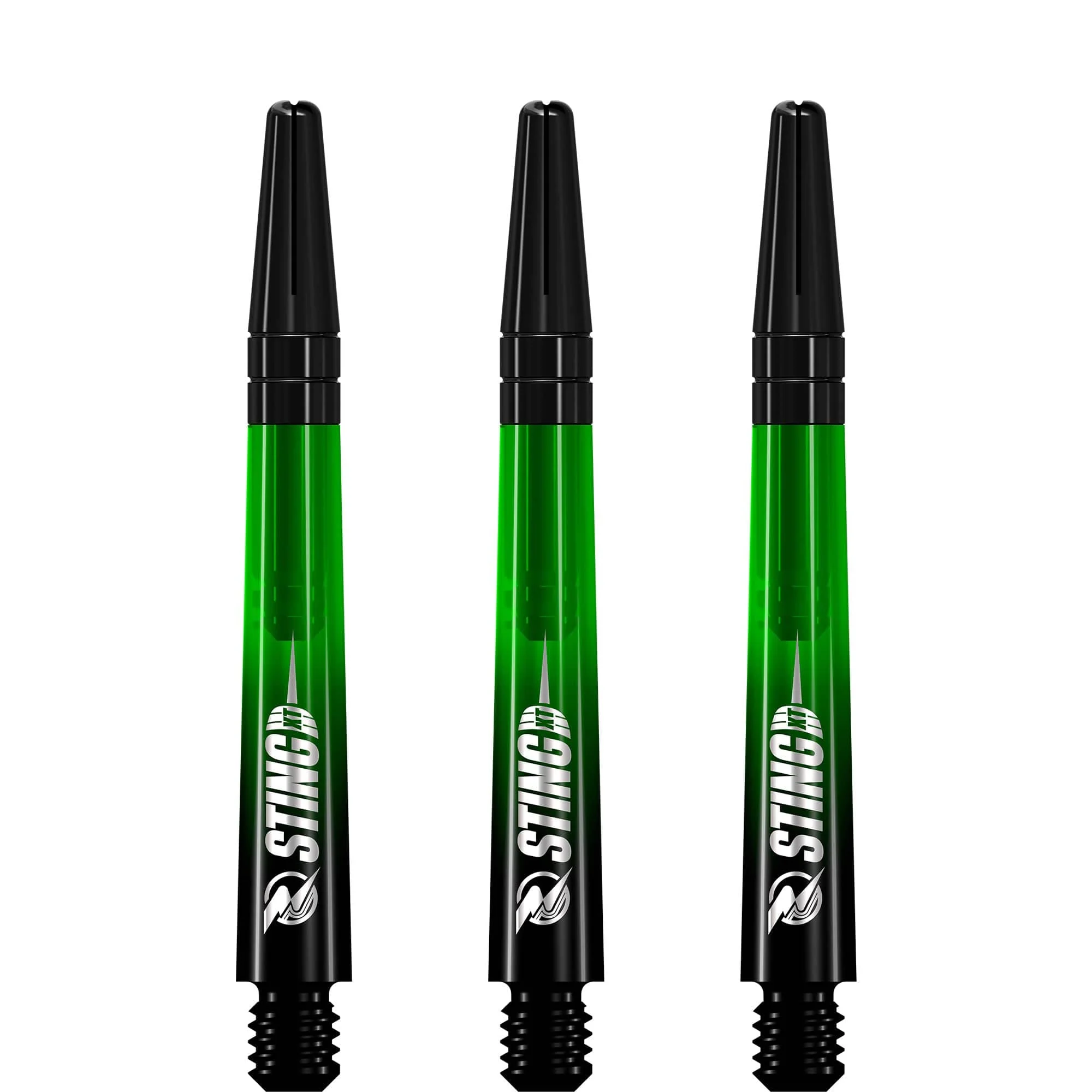 Ruthless Sting XT Dart Shafts - Polycarbonate - Gradient Black & Green - Black Top - Image 3