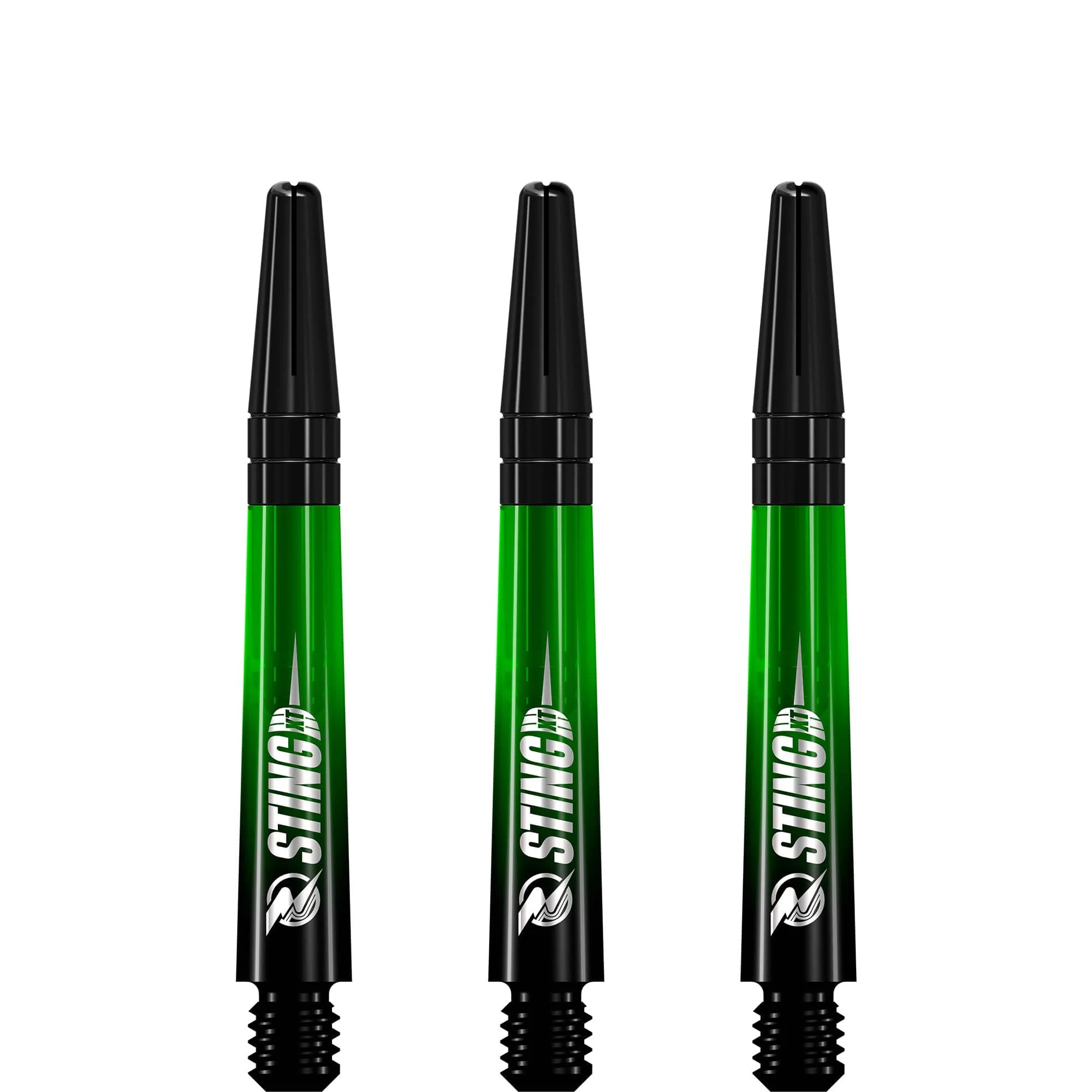 Ruthless Sting XT Dart Shafts - Polycarbonate - Gradient Black & Green - Black Top - Image 4