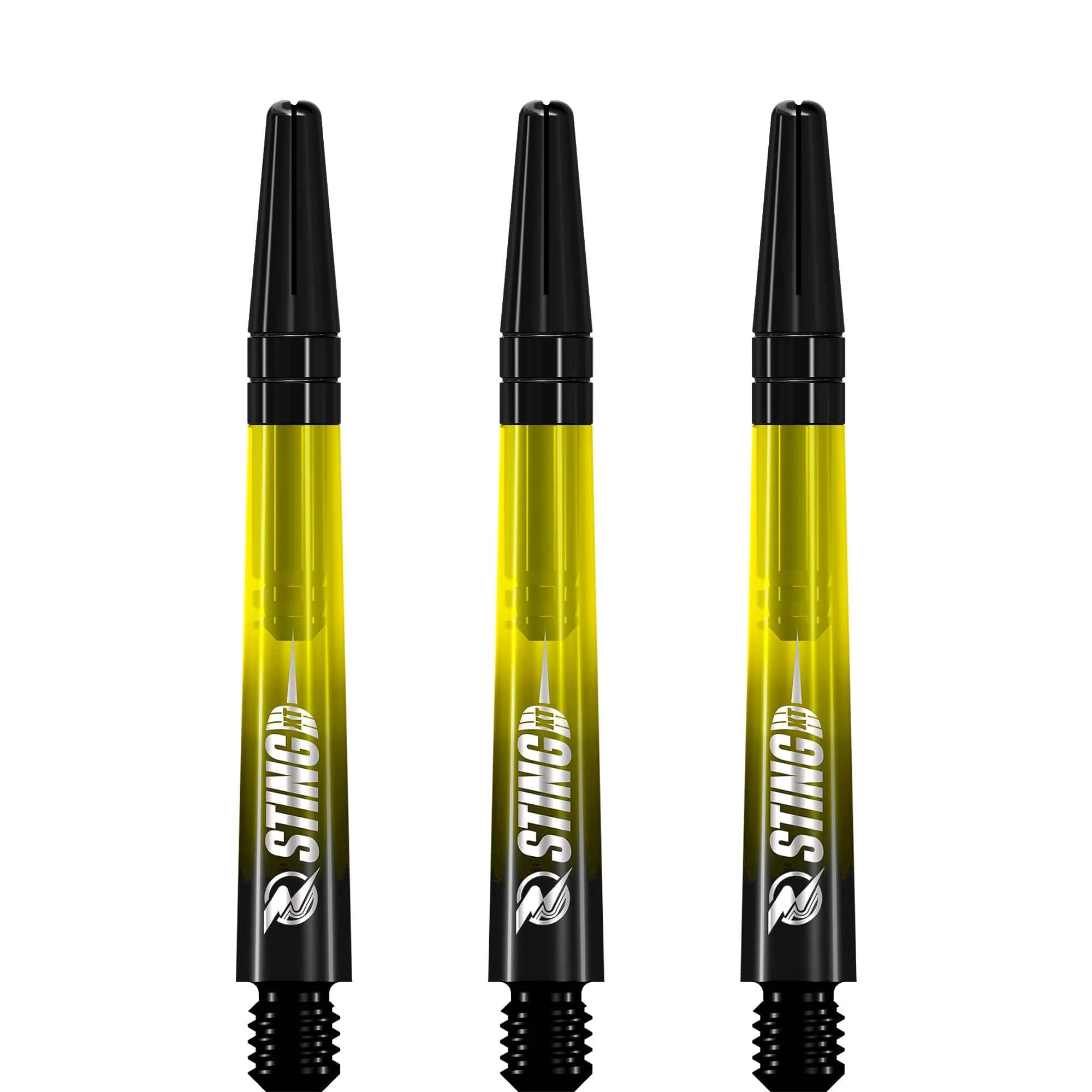 Ruthless Sting XT Dart Shafts - Polycarbonate - Gradient Black & Yellow - Black Top - Image 3