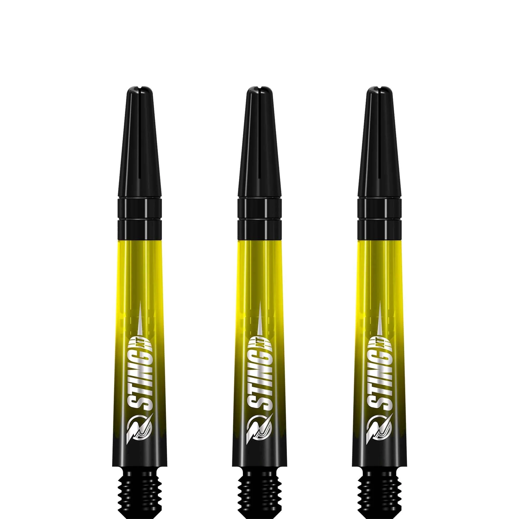 Ruthless Sting XT Dart Shafts - Polycarbonate - Gradient Black & Yellow - Black Top - Image 4