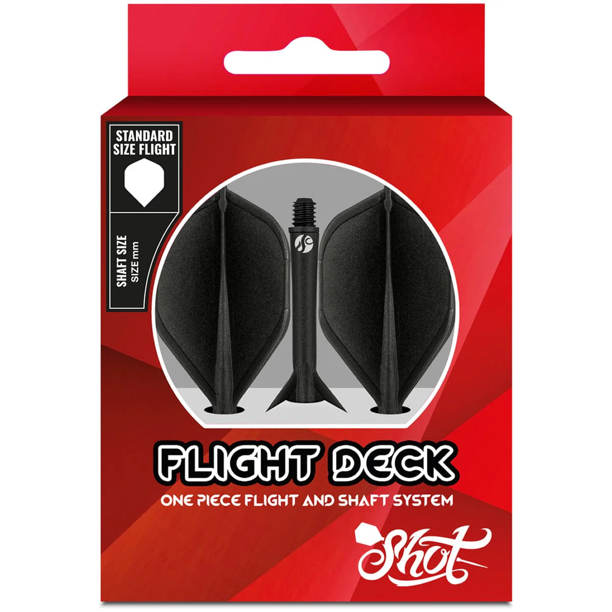 Shot Flight Deck - One Piece Dart Flight and Shaft System - Black - Image 6