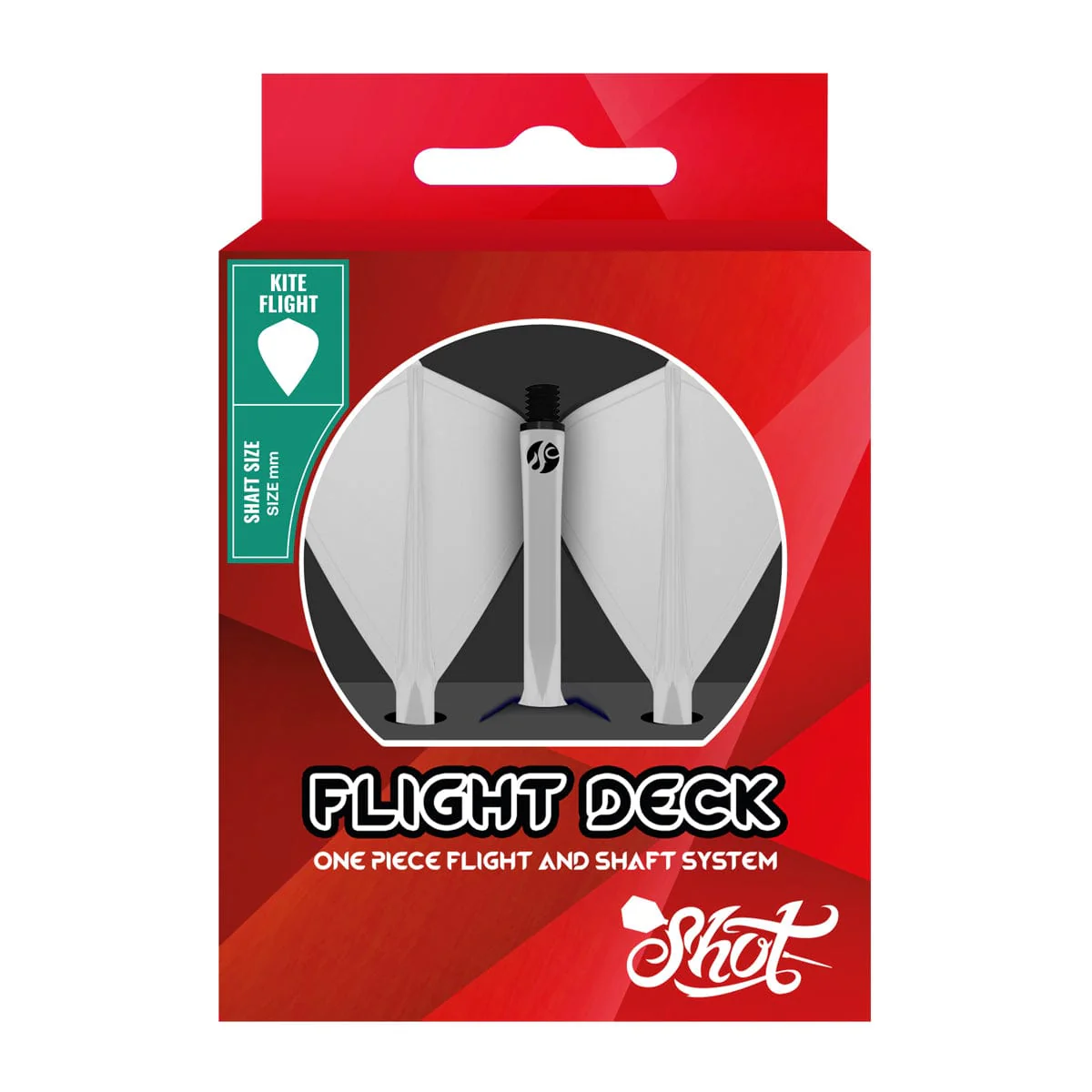 Shot Flight Deck - One Piece Dart Flight and Shaft System - Kite - Clear - Image 4