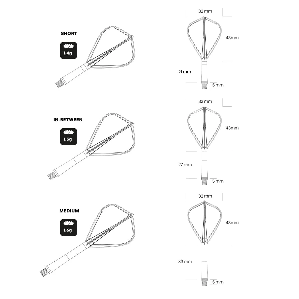 Shot Flight Deck - One Piece Dart Flight and Shaft System - Kite - Clear - Image 5