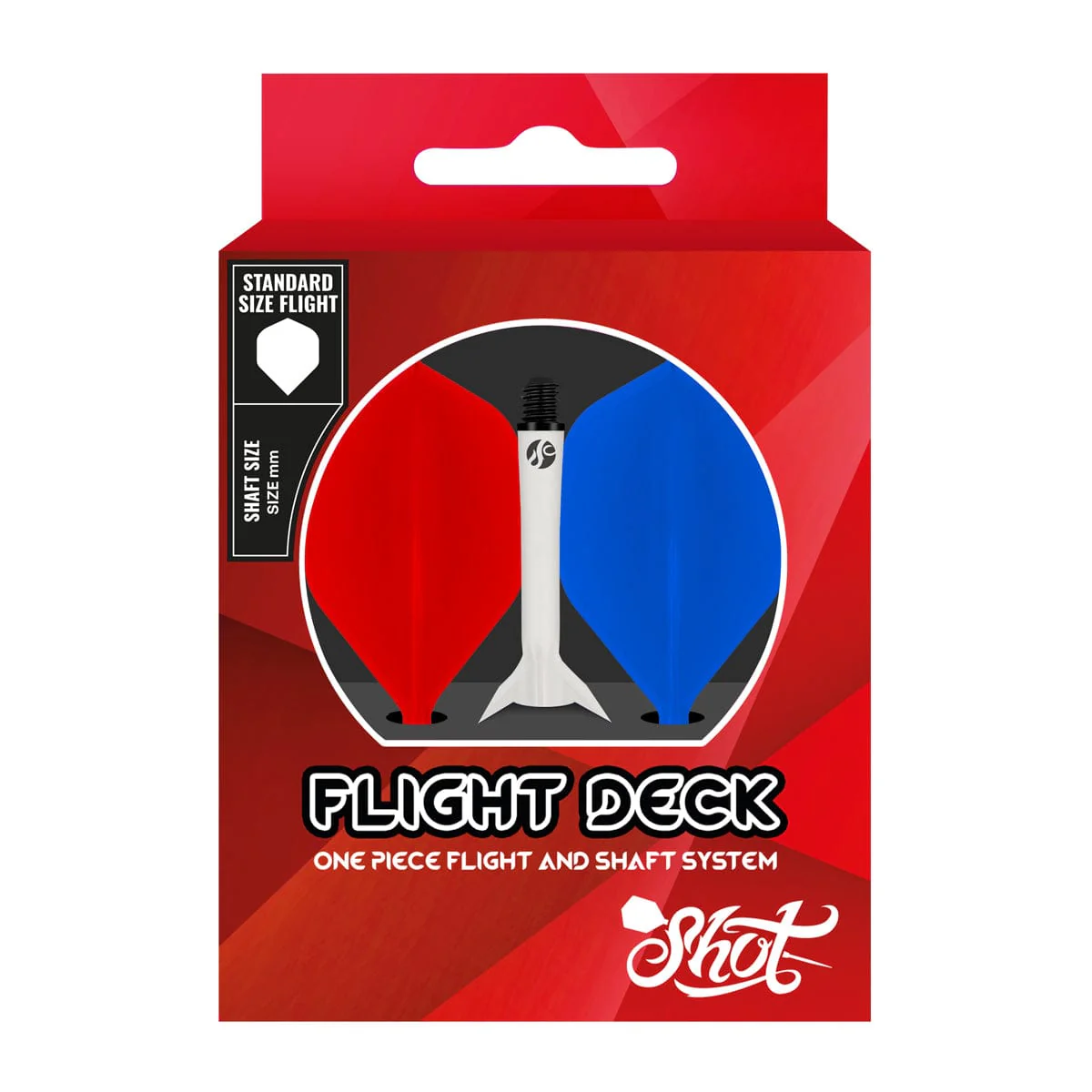 Shot Flight Deck - One Piece Dart Flight and Shaft System - Tricolor - Image 3