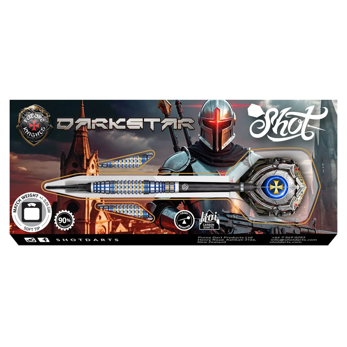 Shot Future Knights Darts - Soft Tip - 90% Tungsten - Darkstar - 20g - Image 4