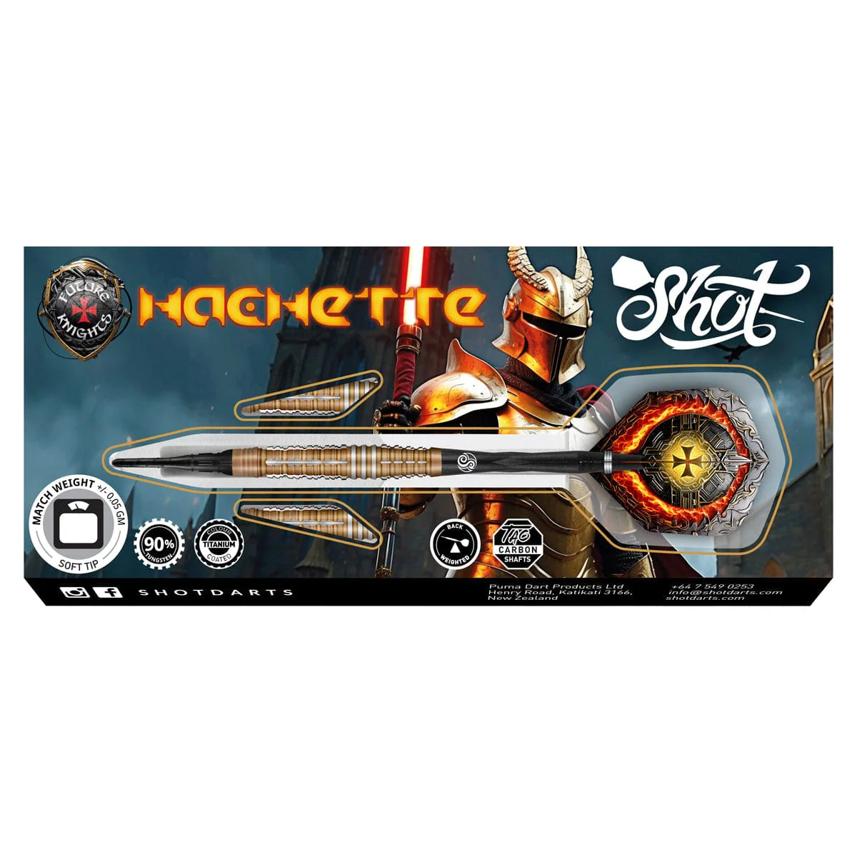 Shot Future Knights Darts - Soft Tip - 90% Tungsten - Hachette - Image 4