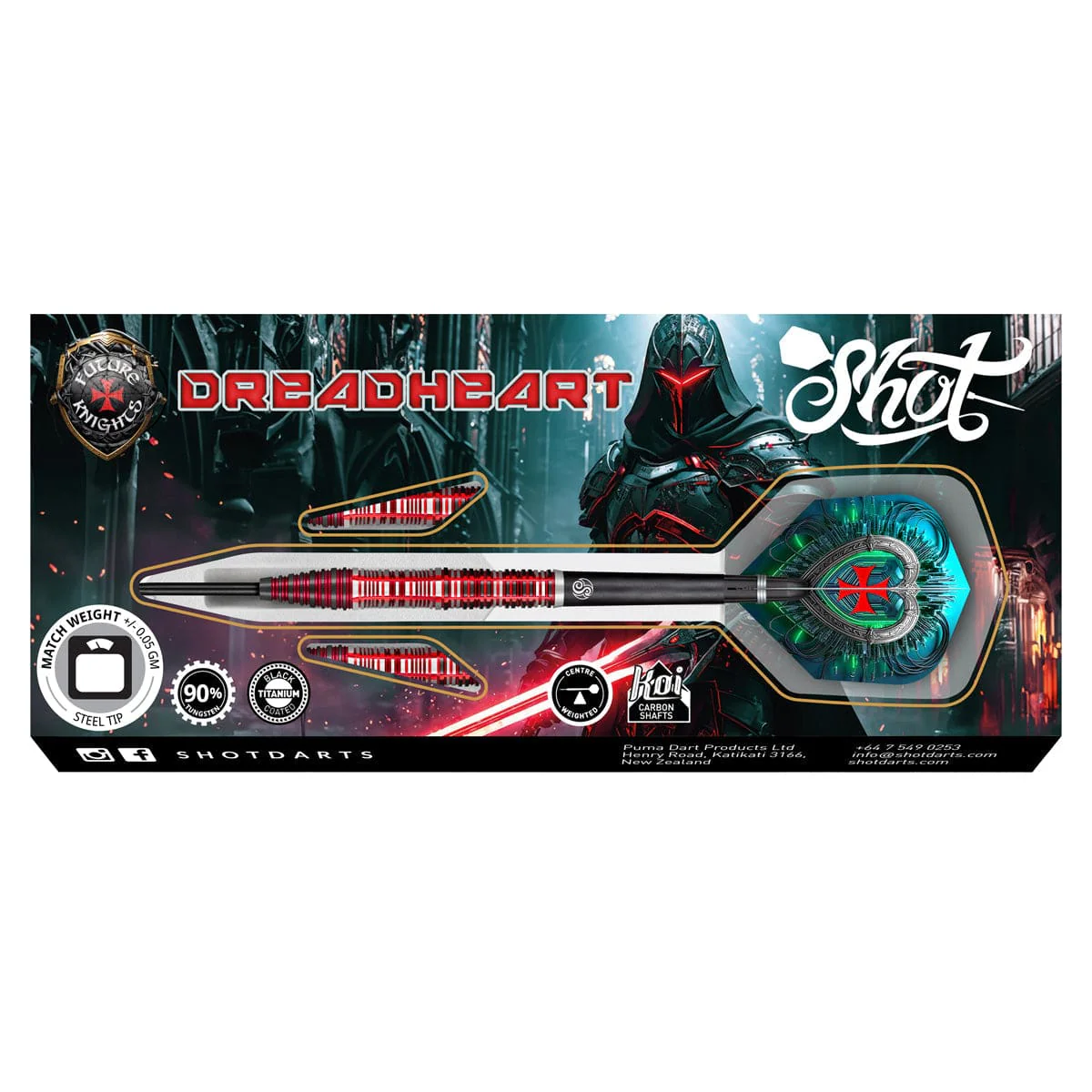 Shot Future Knights Darts - Steel Tip - 90% Tungsten - Dreadheart - Image 4