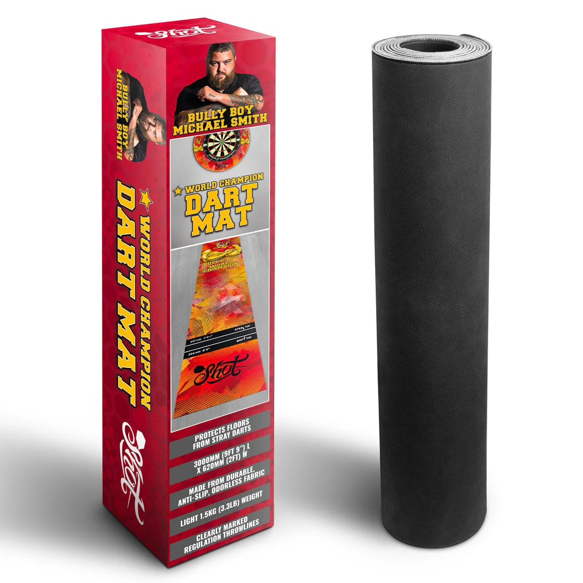 Shot Michael Smith Dart Mat - Neoprene Rubber Mat - Bully Boy - Image 2