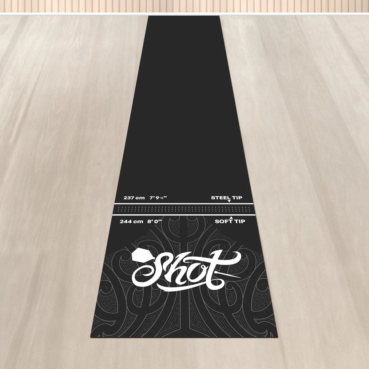 Shot Rubber Dart Mat - Heavy Duty - Floor Protection - 300cm x 60cm - Black - Image 3