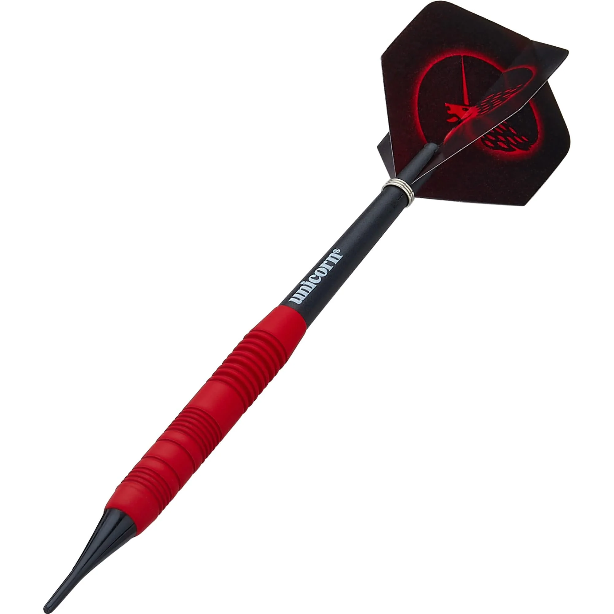 Unicorn Core Plus Win Darts - Soft Tip Brass - Rubberised Red - Image 2