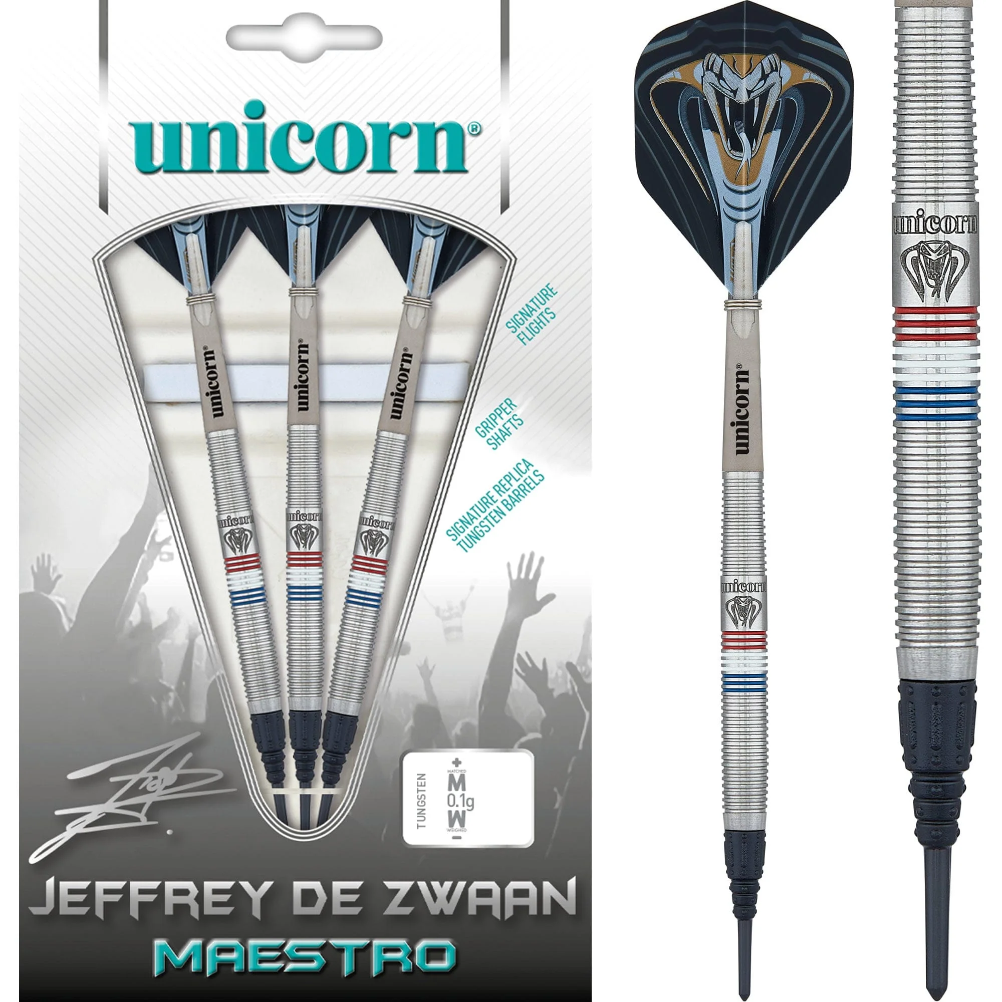 *Unicorn Jeffrey De Zwaan Darts - Soft Tip - Maestro - Phase 2