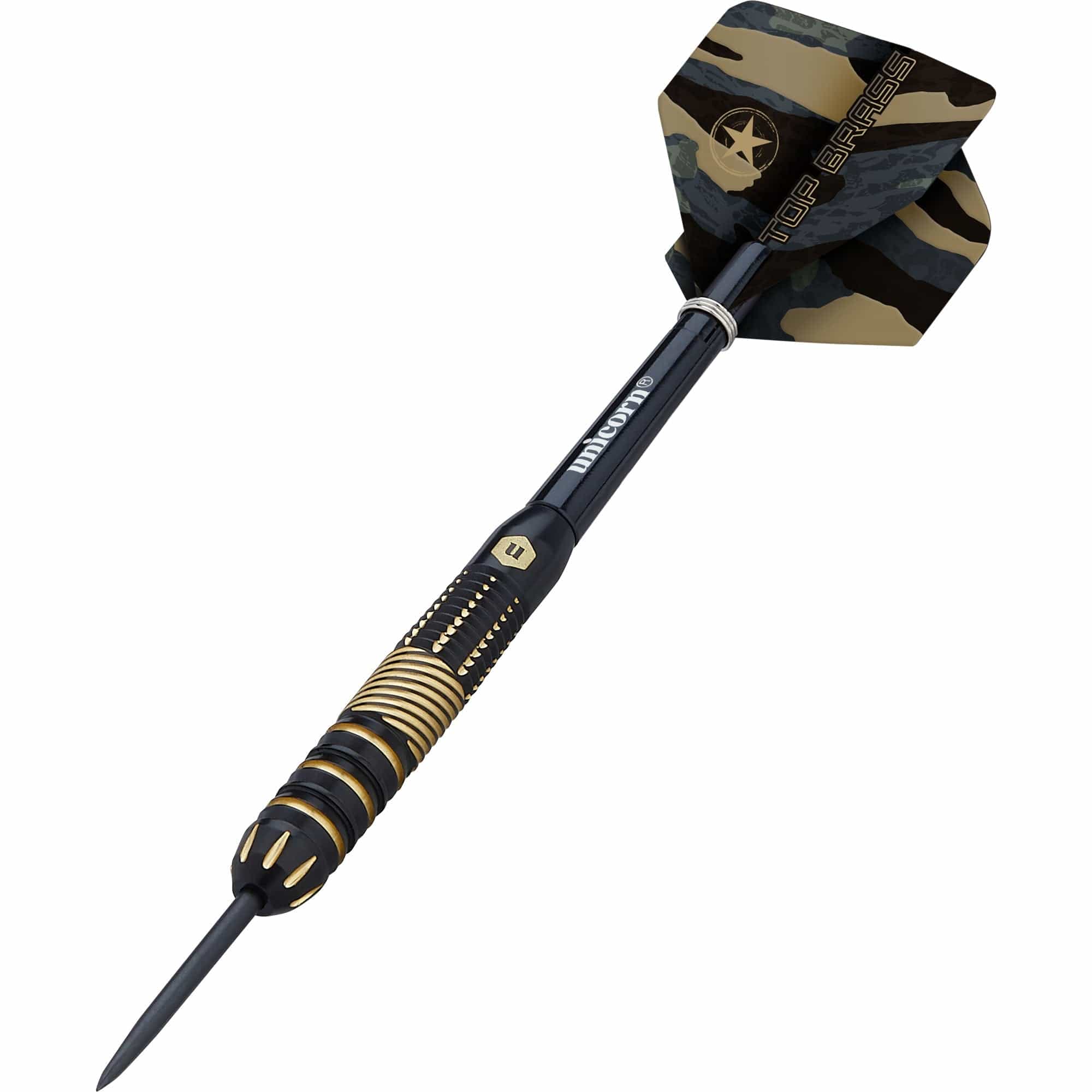 Unicorn Top Brass Darts - Steel Tip - Style 2 - Black & Gold - Image 3