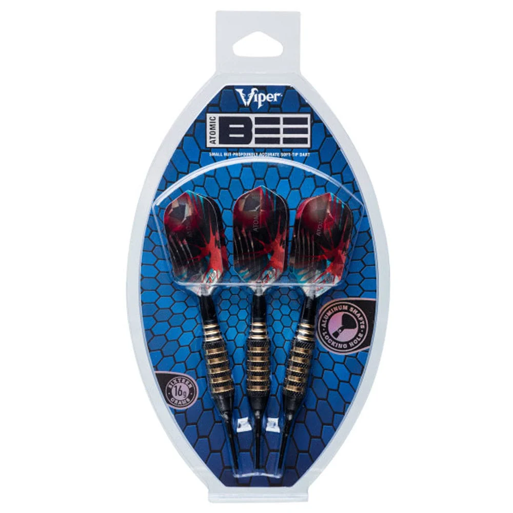 Viper Atomic Bee Darts - Soft Tip - Coated Alloy - Coloured Rings - Black - Image 5