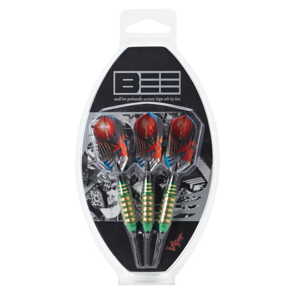 Viper Atomic Bee Darts - Soft Tip - Coated Alloy - Coloured Rings - Green - Image 5
