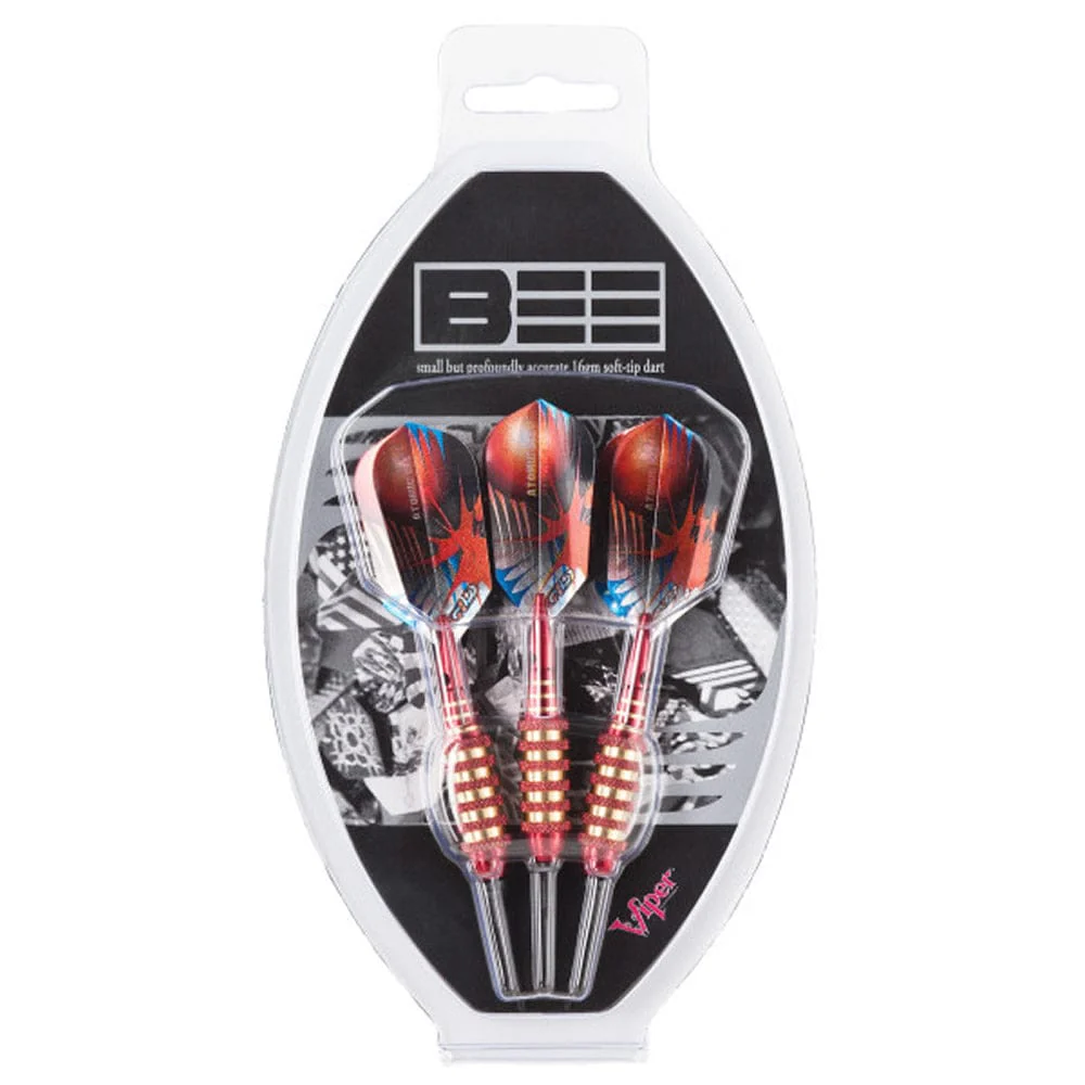 Viper Atomic Bee Darts - Soft Tip - Coated Alloy - Coloured Rings - Red - Image 5