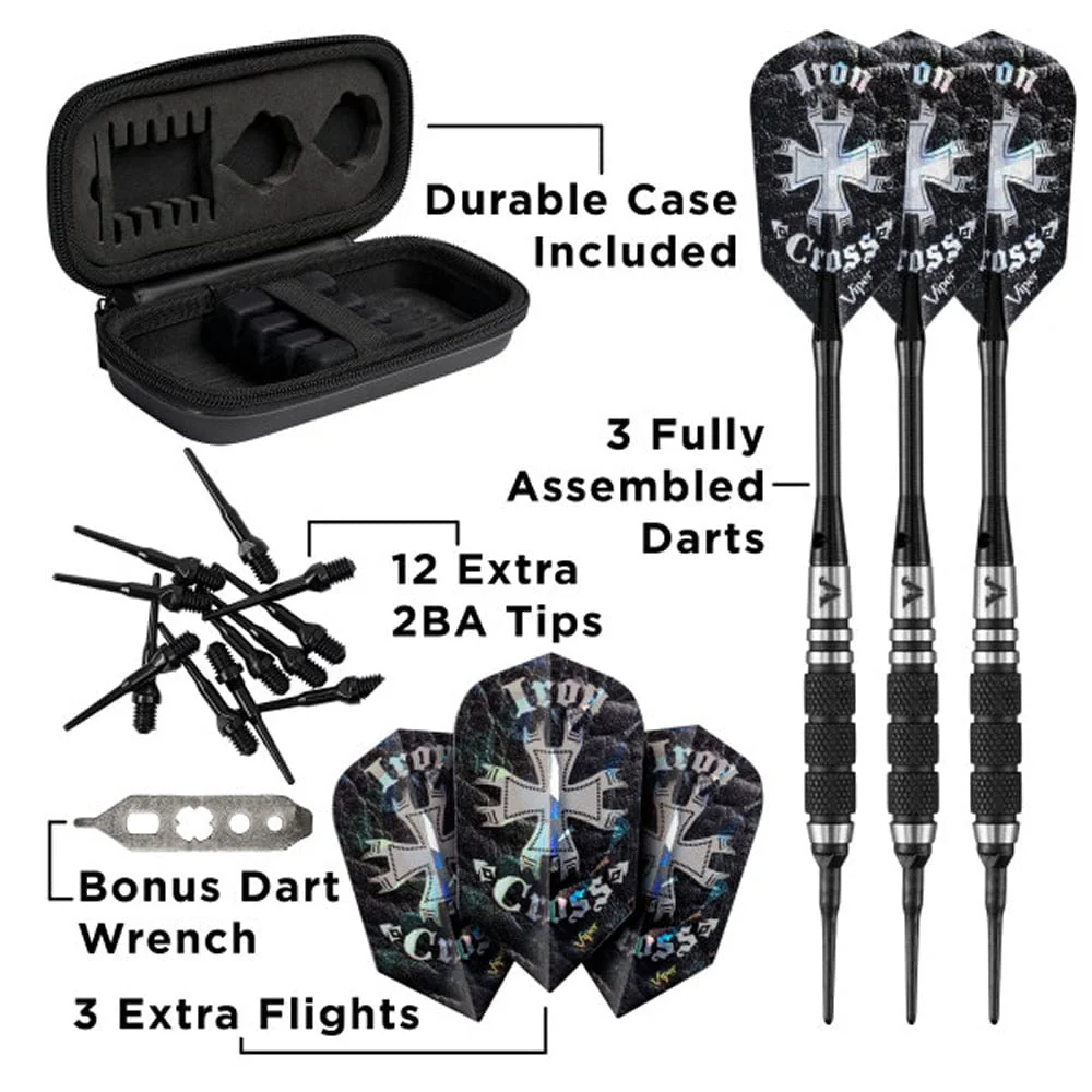 Viper Desperado Darts - Soft Tip - 80% - inc Extras - D1 - Tri-Knurl - Black - Image 9