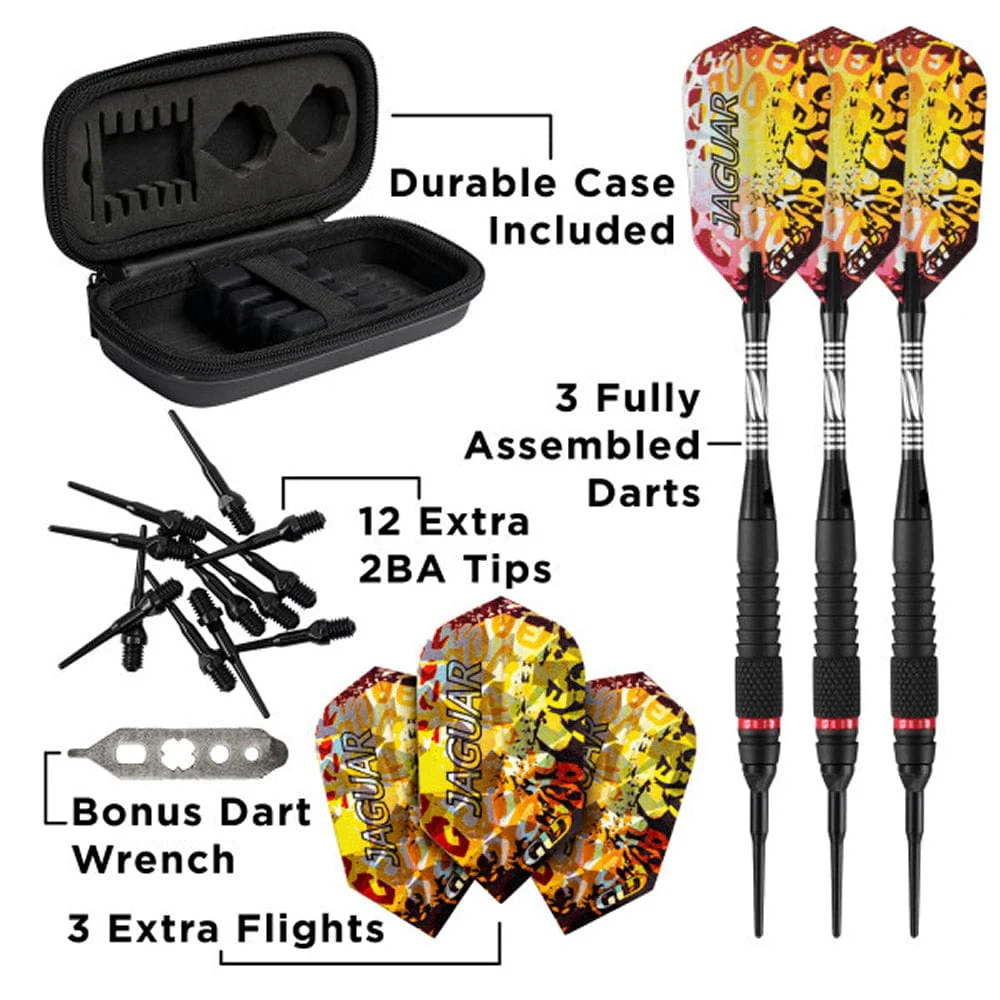 Viper Jaguar Darts - Soft Tip - 80% - inc Extras - J1 - Front-Knurl - Black - Image 3