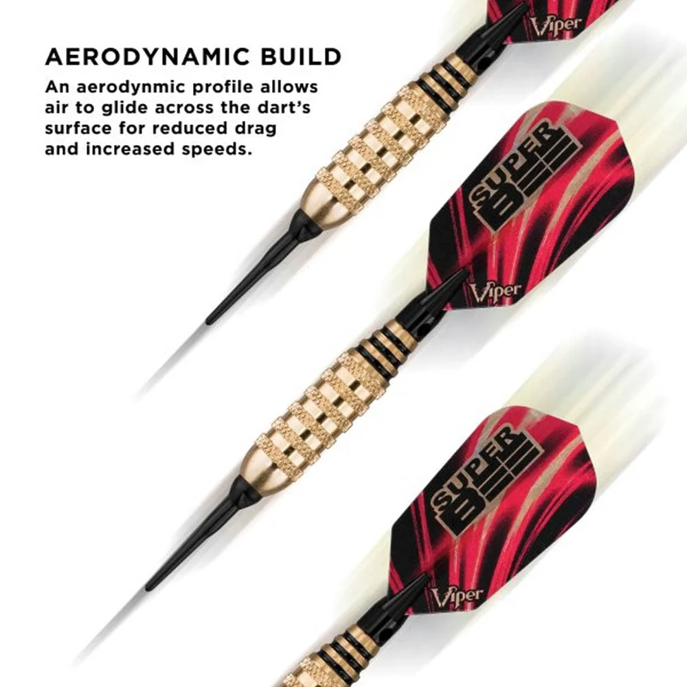 Viper Super Bee Darts - Soft Tip - Alloy - Knurled Rings - Gold - Image 3