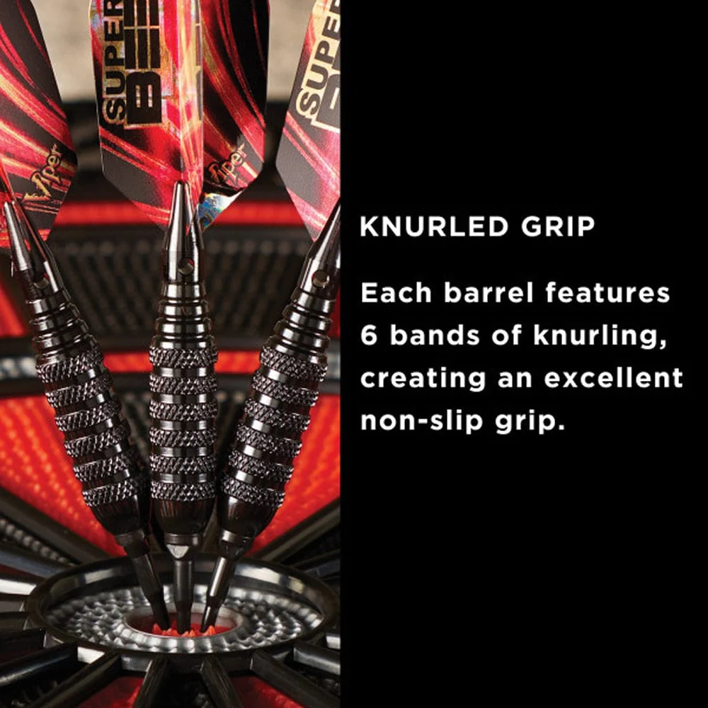 Viper Super Bee Darts - Soft Tip - Black Alloy - Knurled Rings - Black - Image 6