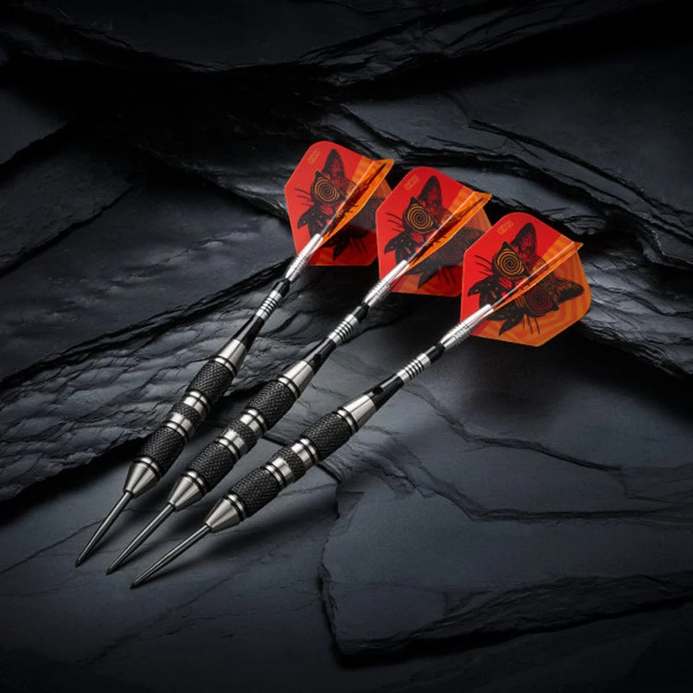 Viper The Freak Darts - Steel Tip - Nickel Silver - with Spinster Shafts - F2 - Black Twin Knurl - Image 9